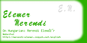 elemer merendi business card